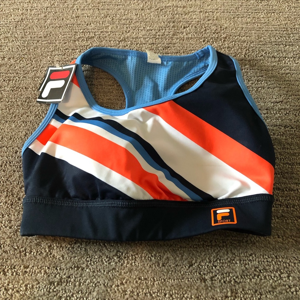 NWT XS Fila Blie & Orange Women's Sports Bra